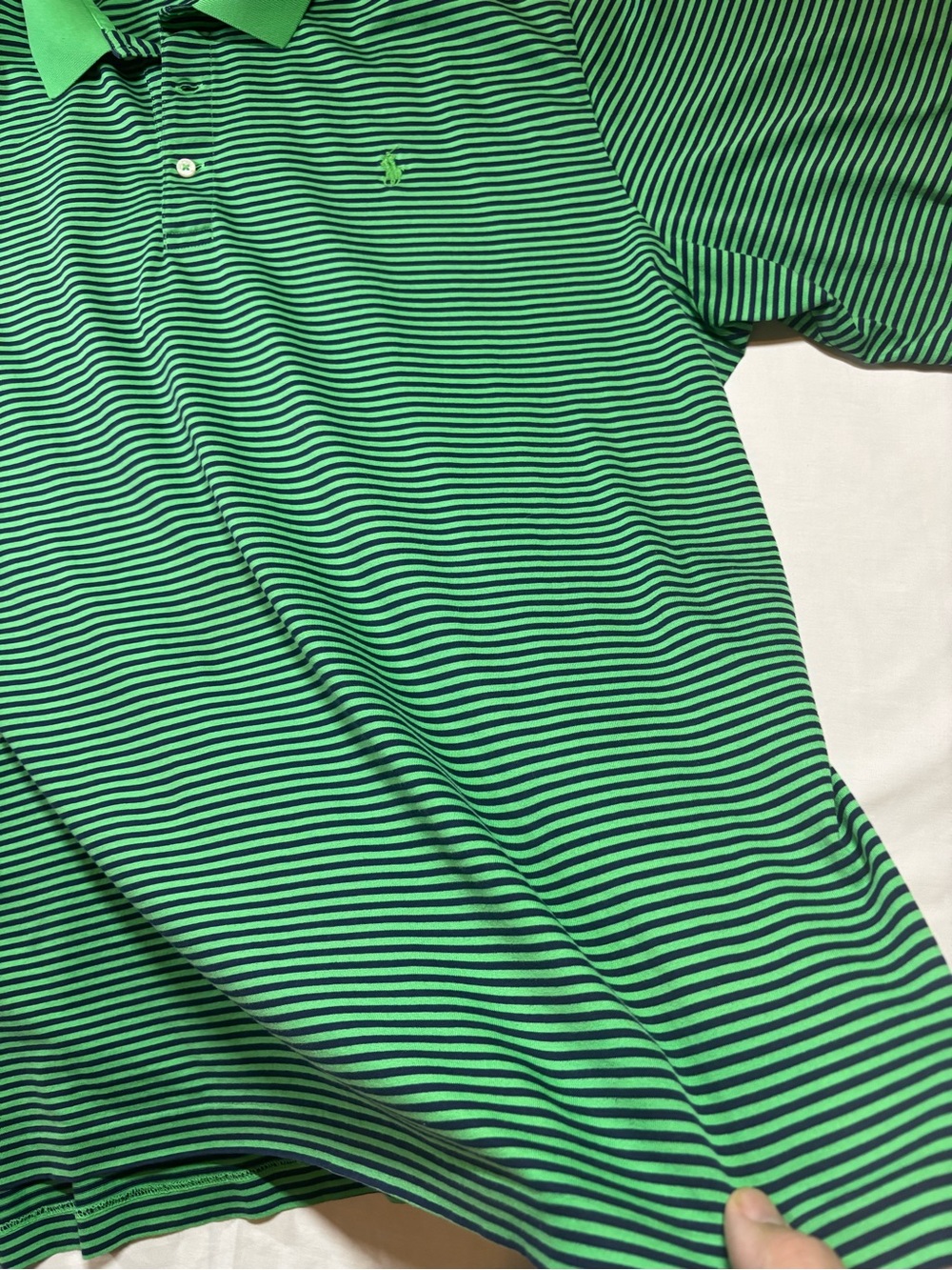 Polo Golf Ralph Lauren Men's XXL Green Navy Striped Polo Shirt Golf Preppy - Picture 6 of 15